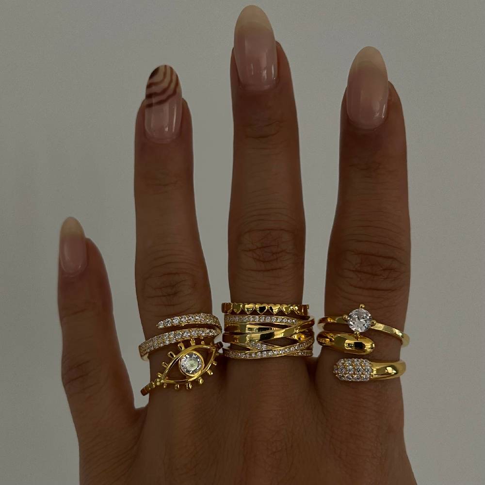 Kardelen Big Shaylee Zirkonia Ring - 925 SILBER Günstiger Verkauf