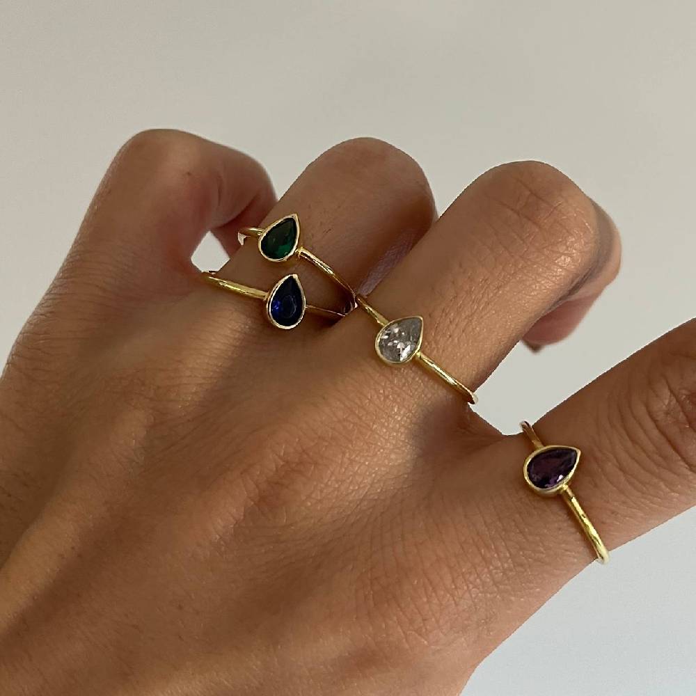 Kardelen Drop Ring - 925 SILBER Meist gekauft