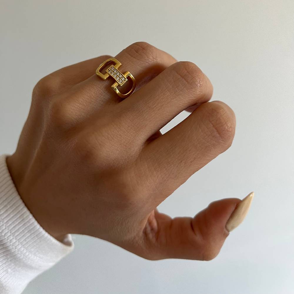 Kardelen Sperren Chain Ring - 925 SILBER Limitierter Zeitrabatt