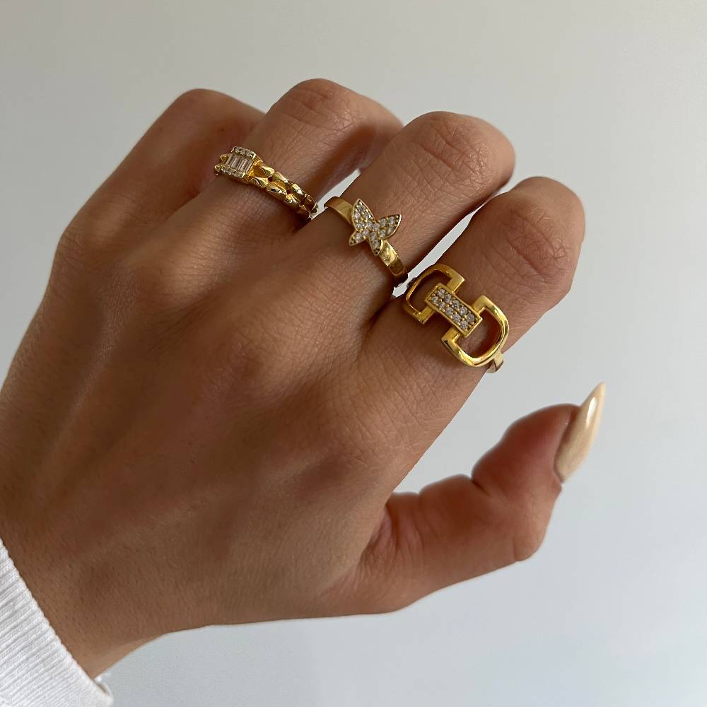 Kardelen Sperren Chain Ring - 925 SILBER Limitierter Zeitrabatt