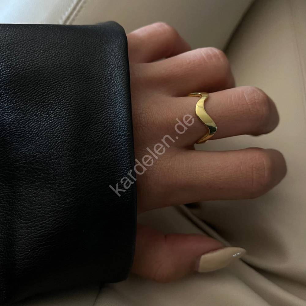 Kardelen Wave Ring - 925 SILBER Fabrikpreis