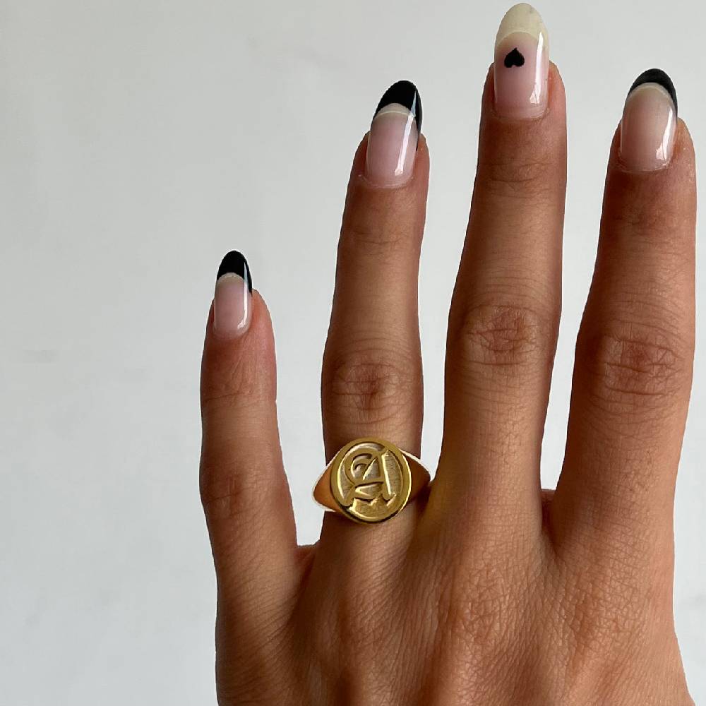 Kardelen Buchstaben Ritter Ring - 925 SILBER Jubiläumsangebot