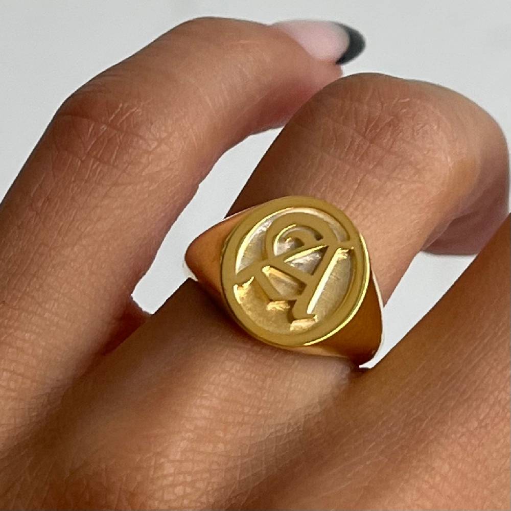 Kardelen Buchstaben Ritter Ring - 925 SILBER Jubiläumsangebot