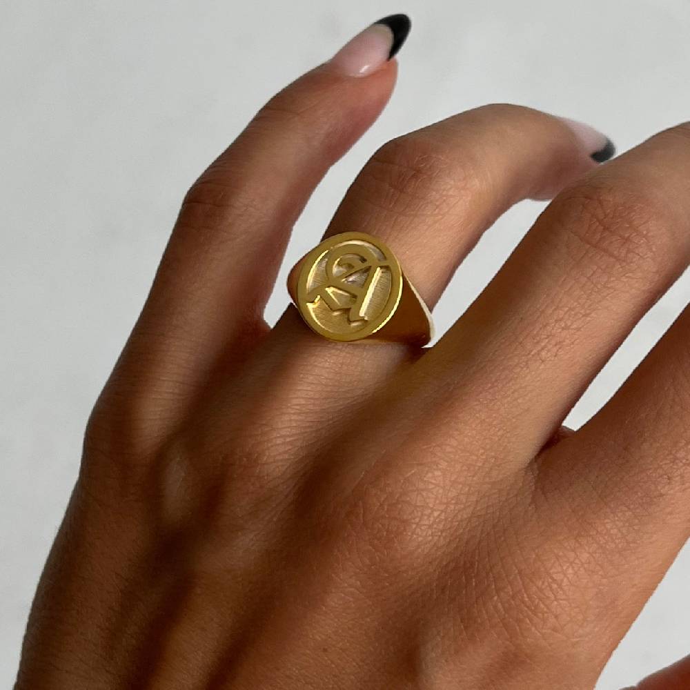 Kardelen Buchstaben Ritter Ring - 925 SILBER Jubiläumsangebot