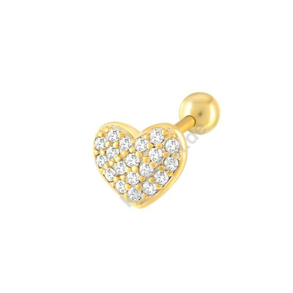Kardelen VOLLER HERZ ZIRKONIA PIERCING - 925 SILBER Im Verkauf