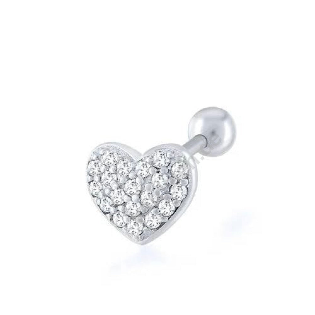 Kardelen VOLLER HERZ ZIRKONIA PIERCING - 925 SILBER Im Verkauf