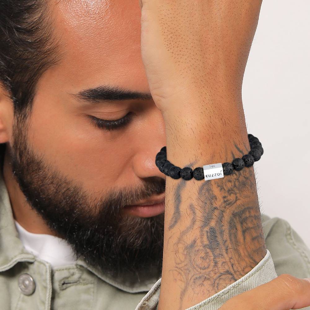 Kuzzoi Armband Geo | Lava Perlen (Schwarz) Fabrikverkauf