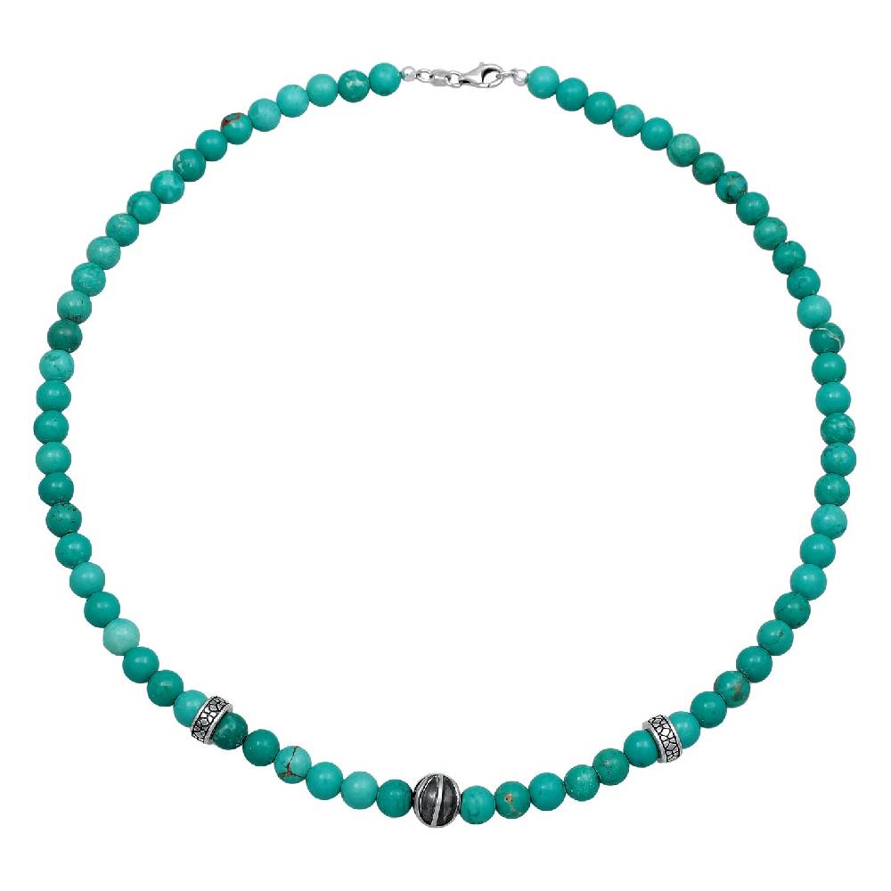 Kuzzoi Halskette Beads Vintage | Howlith (Türkis) Begrenztes Angebot