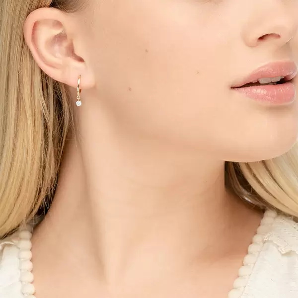 Leaf Jewelry Creole Pure mit Diamanten, 18 K Gelbgold Fabrikladen