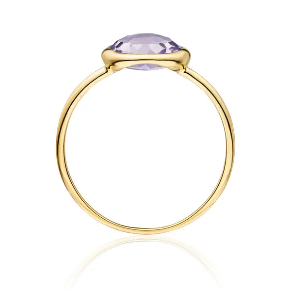 Leaf Jewelry Ring Amethyst, 14 K Gelbgold Günstiger Verkauf