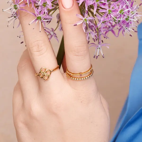 Leaf Jewelry Ring Clover Charm, 925 Sterlingsilber Neuheiten