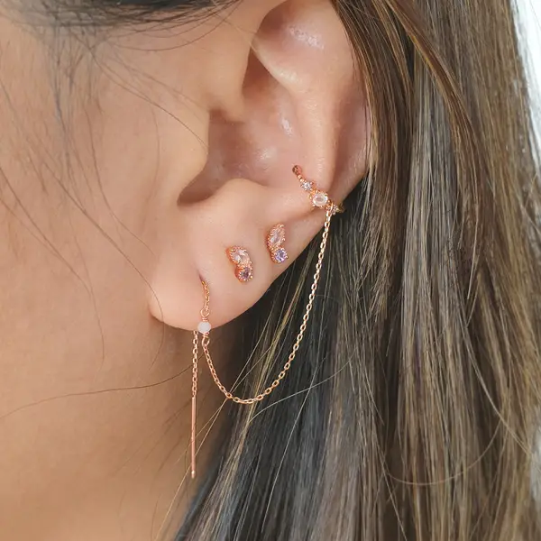 Leaf Jewelry EARCANDY Set, Rosa, 18 K Rosegold vergoldet Bis zu 50% Rabatt