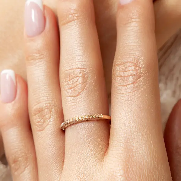 Leaf Jewelry Ring DAZZLE mit Diamanten, 14K Rosegold Räumungsverkauf