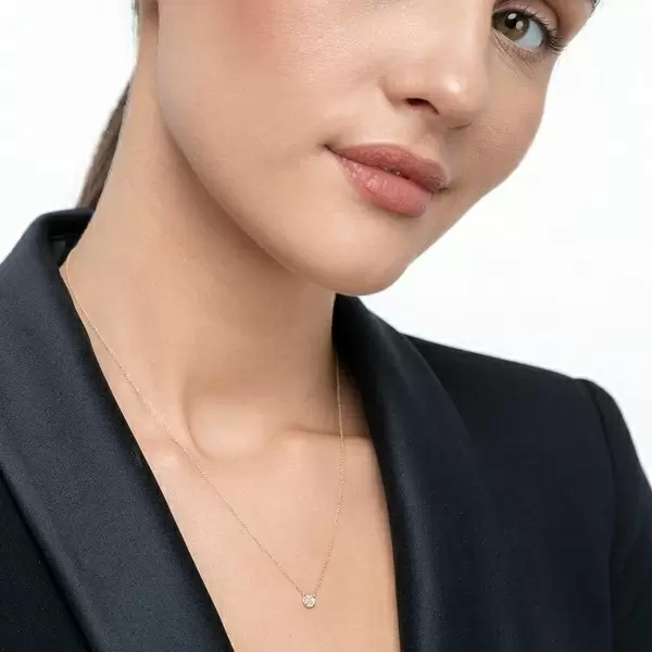 Leaf Jewelry Halskette Pavé mit Diamanten, 18 K Gelbgold Osterangebot