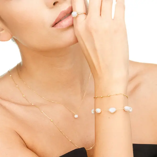 Leaf Jewelry Halskette Beads, 14K Gelbgold Letzte 2 Tage