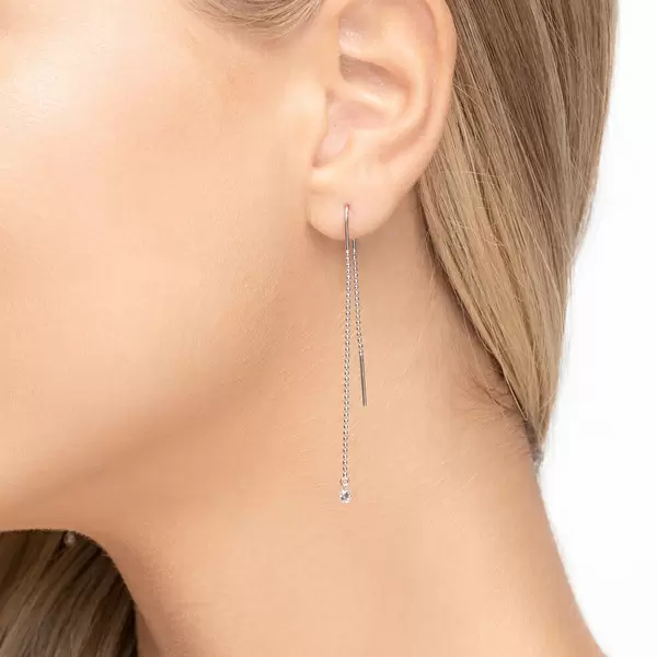 Leaf Jewelry Ohrringe Pure Ball Chain, 14 K Weißgold Rabatt