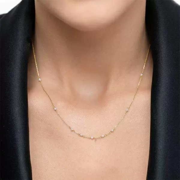 Leaf Jewelry Halskette White Pearls, 14 K Gelbgold Cyber Monday