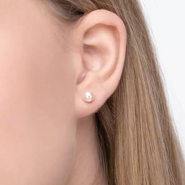 Leaf Jewelry Ohrstecker Perle, 6mm, 14 K Rosegold Große Rabatte