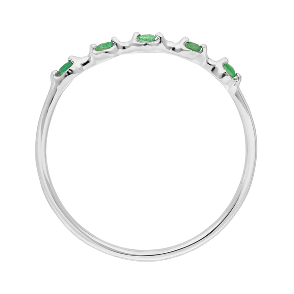 Leaf Jewelry Ring mit 5 Smaragden, 14K Weißgold Super Rabatt