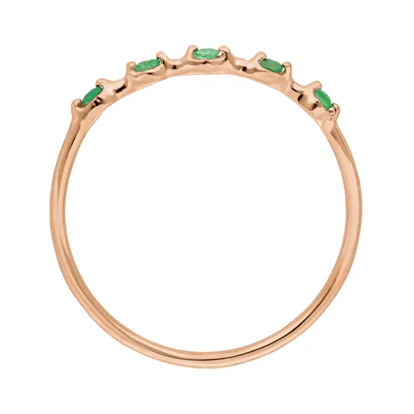 Leaf Jewelry Ring mit 5 Smaragden, 14K Rosegold Riesige Rabatte