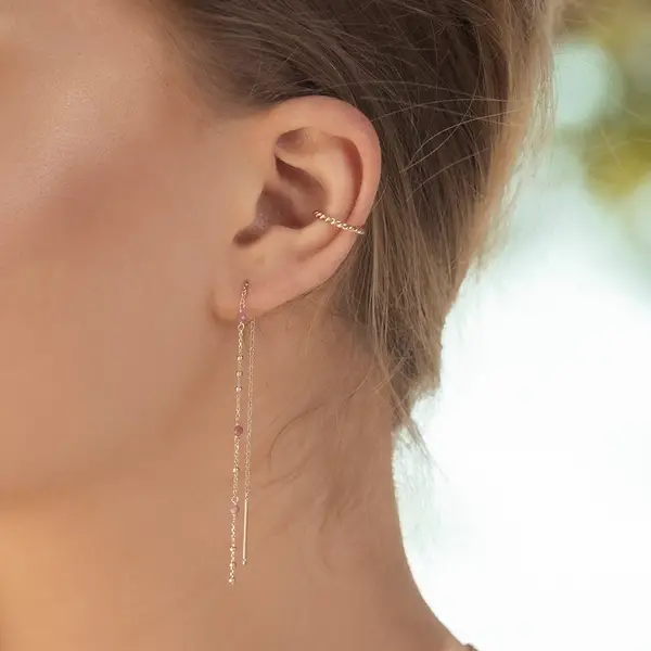 Leaf Jewelry Ohrhänger Flying Gems, Grüner Achat, 18 K Rosegold vergoldet Clearance-Verkauf