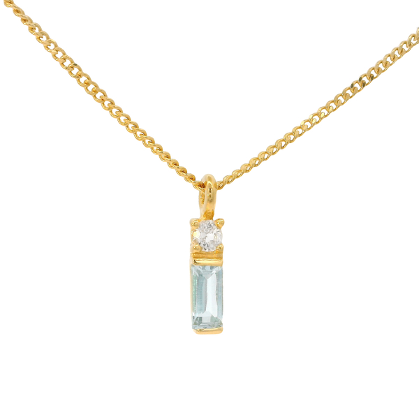 Leaf Jewelry Halskette Glamour, Blue/White Topas, 18 K Gelbgold vergoldet Kostenloser Versand international