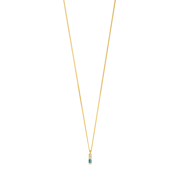 Leaf Jewelry Halskette Glamour, Blue/White Topas, 18 K Gelbgold vergoldet Kostenloser Versand international