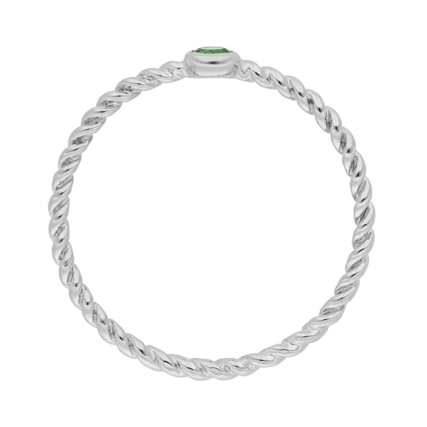 Leaf Jewelry Ring Twist Smaragd, 14K Weißgold Fabrikladen