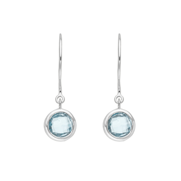 Leaf Jewelry Ohrhänger Solitär, Blauer Topaz, 925 Sterlingsilber Speichern exportieren