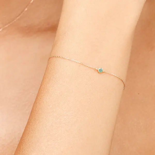 Leaf Jewelry Armkette Smaragd, 14K Gelbgold zollfrei