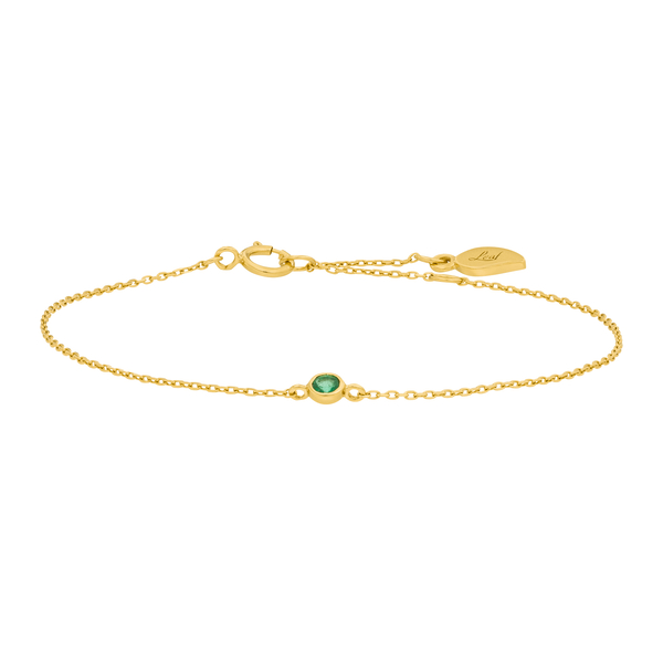 Leaf Jewelry Armkette Smaragd, 14K Gelbgold zollfrei