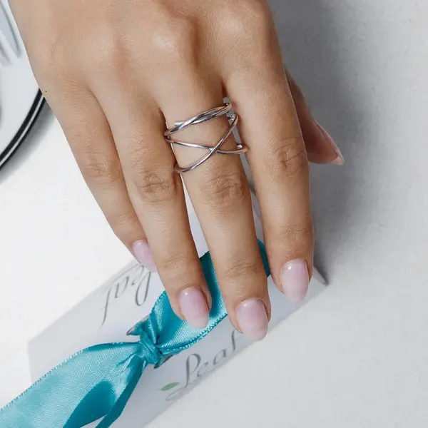 Leaf Jewelry Ring "Tupe", 925 Sterlingsilber Rabatte dieses Monats
