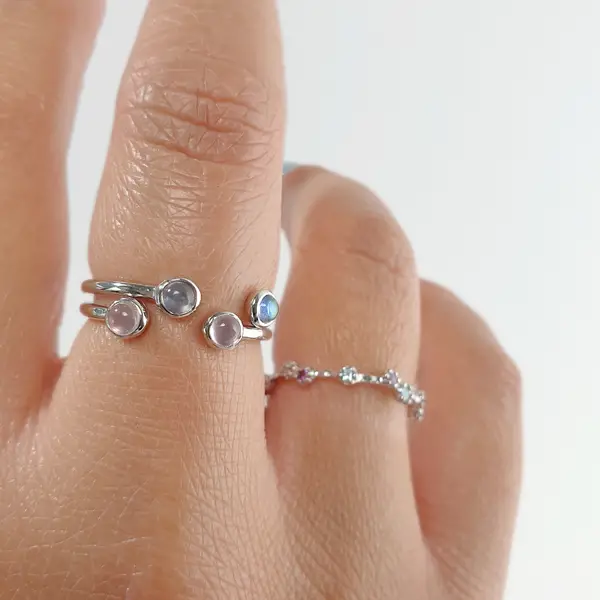 Leaf Jewelry Silber Open Ring, Labradorit 2025