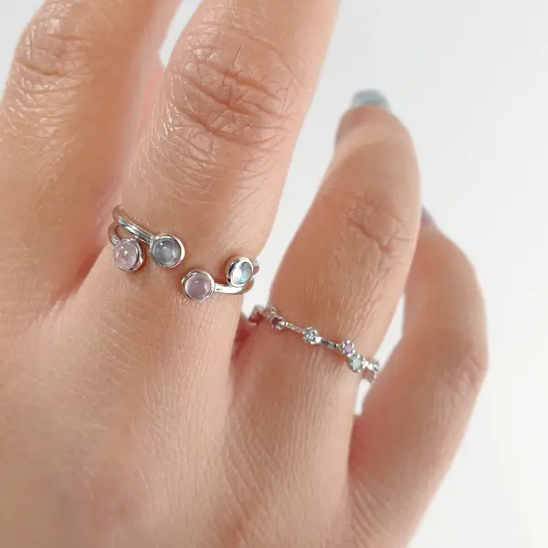 Leaf Jewelry Silber Open Ring, Labradorit 2025