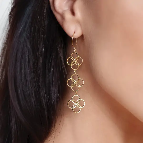 Leaf Jewelry Ohrhänger Clover Charm, 18 K Rosegold vergoldet Angebote