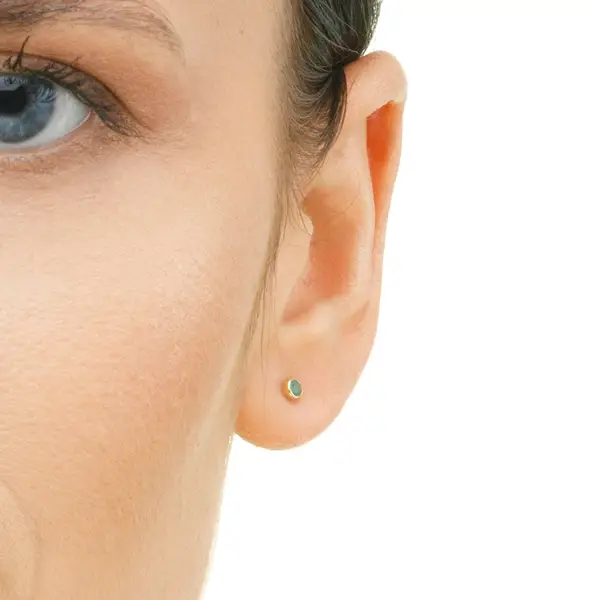 Leaf Jewelry Ohrstecker Smaragd, 14K Rosegold Hotsell
