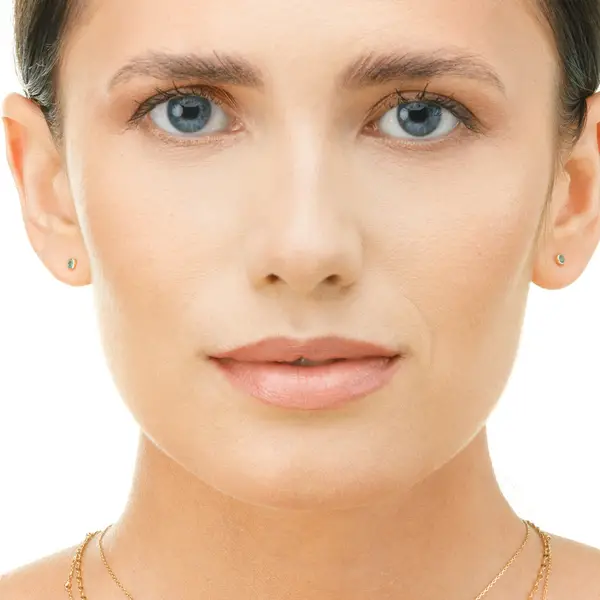 Leaf Jewelry Ohrstecker Smaragd, 14K Rosegold Hotsell