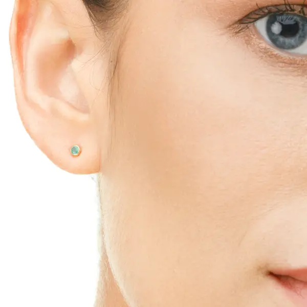 Leaf Jewelry Ohrstecker Smaragd, 14K Rosegold Hotsell
