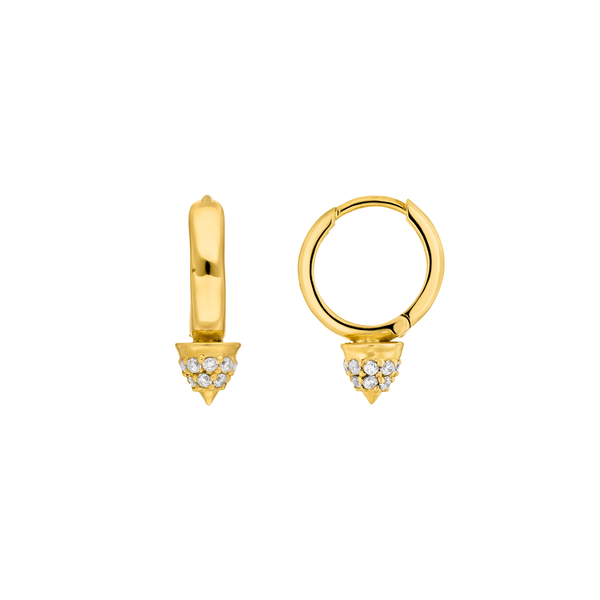 Leaf Jewelry Mini Creole Single Stud, 18 K Gelbgold vergoldet Fabrikpreis