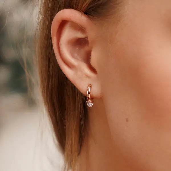 Leaf Jewelry Mini Creole Single Stud, 18 K Gelbgold vergoldet Fabrikpreis