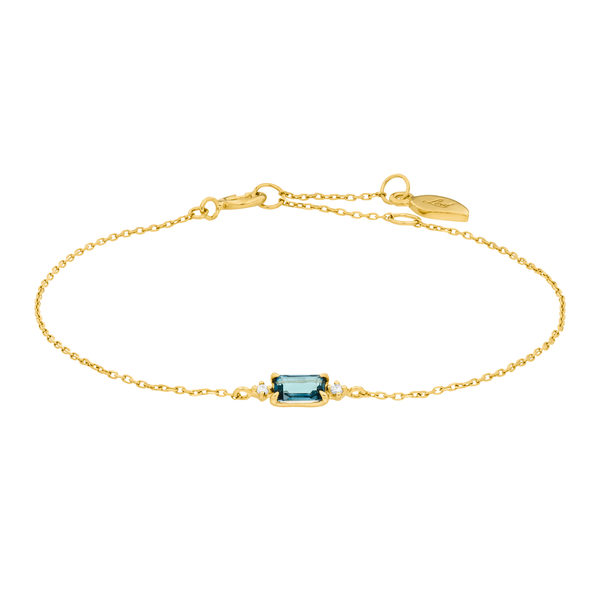 Leaf Jewelry Armkette London Blue Topas, 14K Gelbgold Sonderangebot