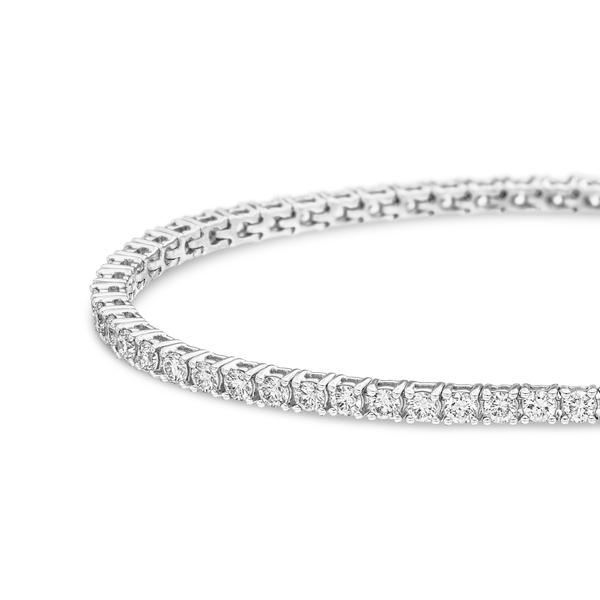 Leaf Jewelry Tennisarmband mit Diamanten, Weißgold, 3.42ct, 17.0cm Großer Ausverkauf