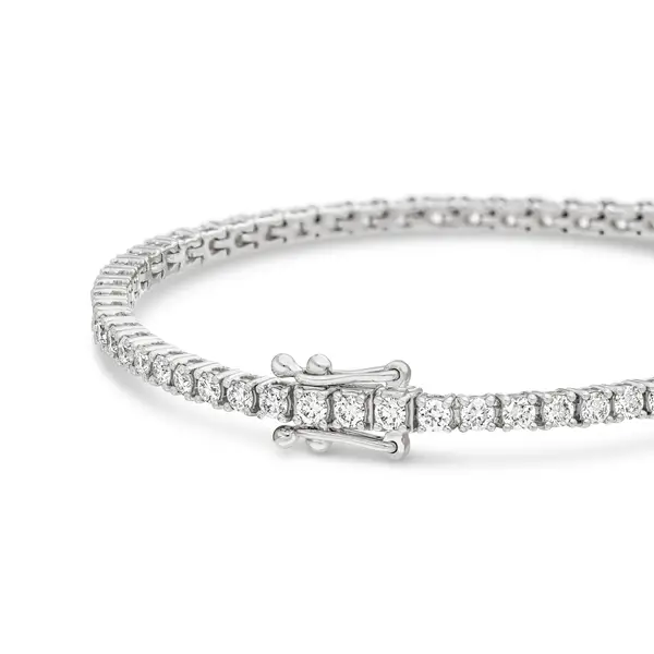 Leaf Jewelry Tennisarmband mit Diamanten, Weißgold, 3.42ct, 17.0cm Großer Ausverkauf