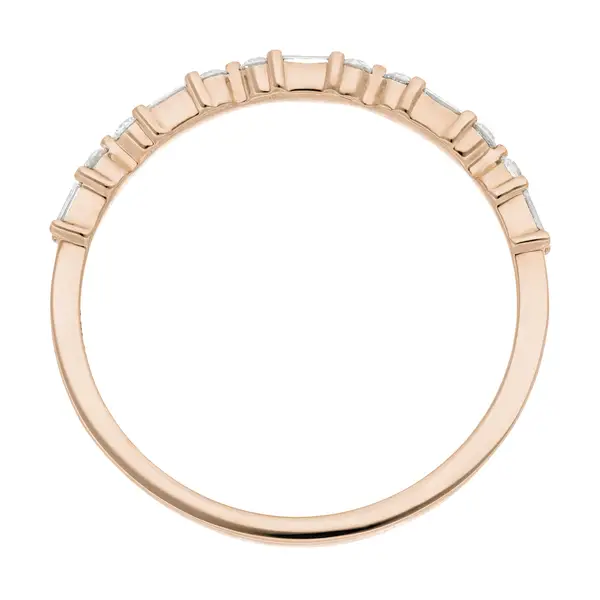 Leaf Jewelry Ring mit Baguette Diamanten, 14K Rosegold Exklusivangebot