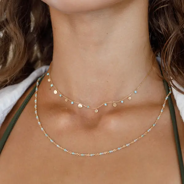 Leaf Jewelry Silber Necklace Set "Ocean Dream", Gelbgold Osterangebot