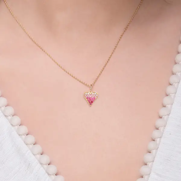 Leaf Jewelry Halskette Pink Valentine, 18 K Gelbgold vergoldet Jubiläumsangebot