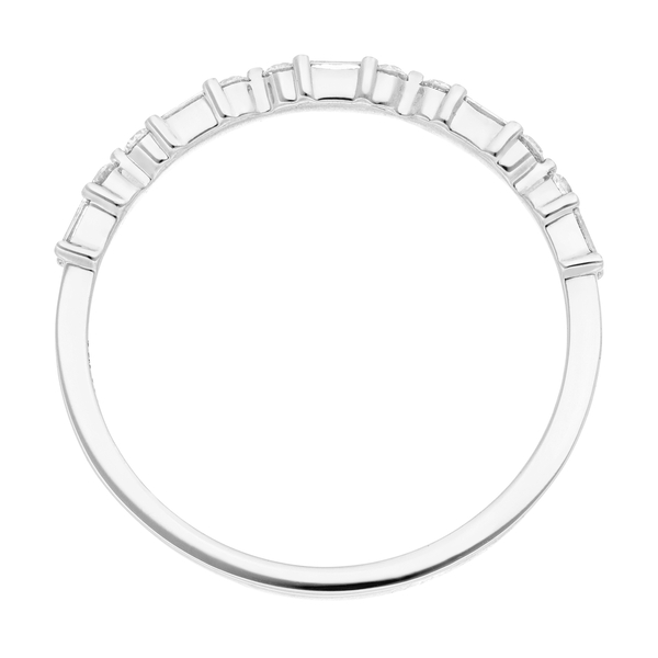 Leaf Jewelry Ring mit Baguette Diamanten, 14K Weißgold Heißer Verkauf