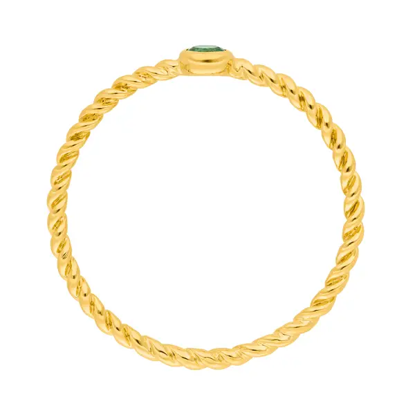 Leaf Jewelry Ring Twist Smaragd, 14K Gelbgold Top Angebot