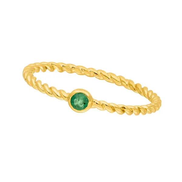 Leaf Jewelry Ring Twist Smaragd, 14K Gelbgold Top Angebot