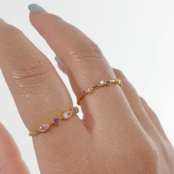 Leaf Jewelry Silber Ring, Eternity Gems, Gelbgold Große Rabatte
